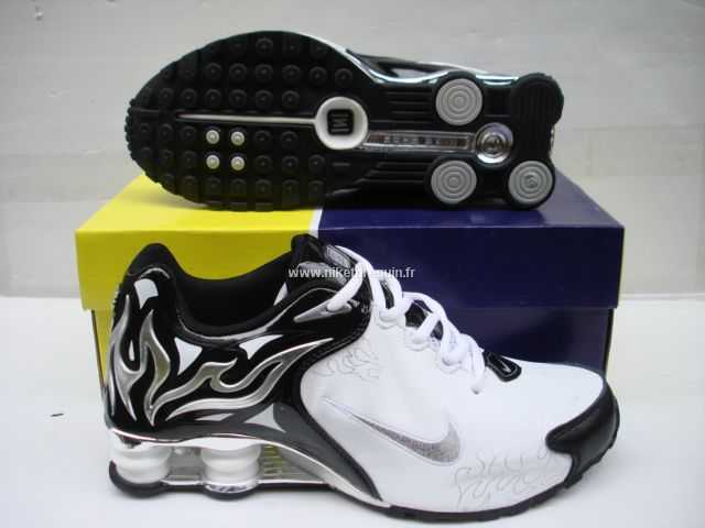 Noir Et Blanc Argente Nike Shox R4
